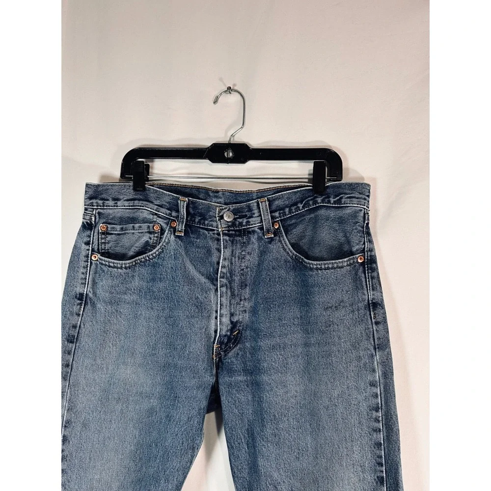 Levis 505 Regular Fit‎ Straight Leg Jeans Mens 36x34 Blue Denim Medium Wash